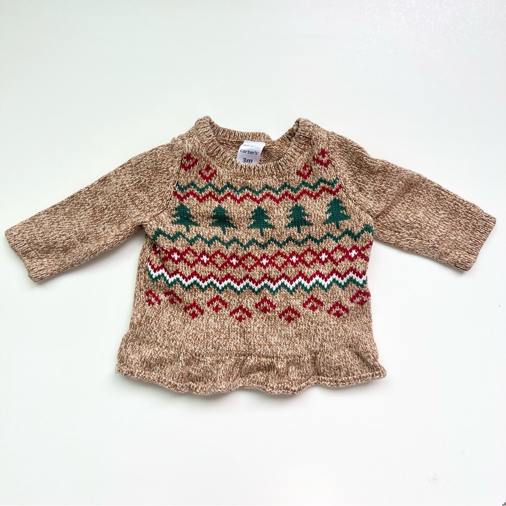 Carter's Brown Festive Knit Sweater